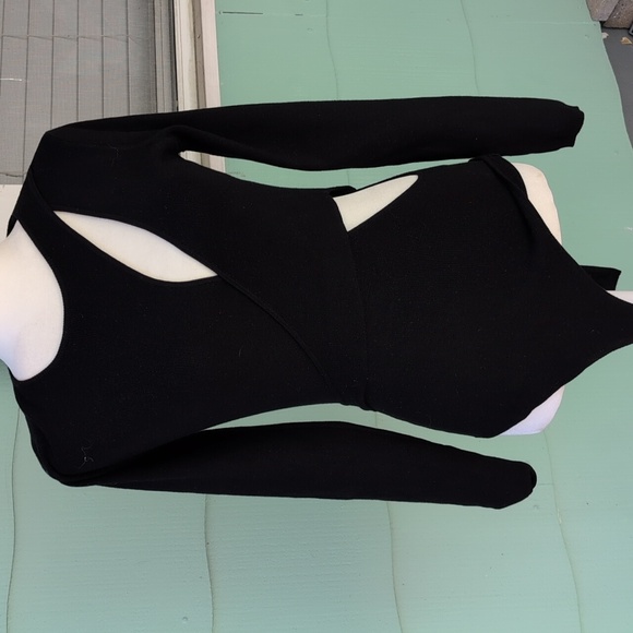 Astr The Label Black Ribbed Bodysuit With Cutouts Size Medium - Picture 4 of 11